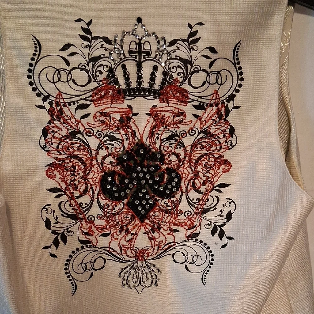 Elegant Kids Light Cream Vest with Embroidered Design